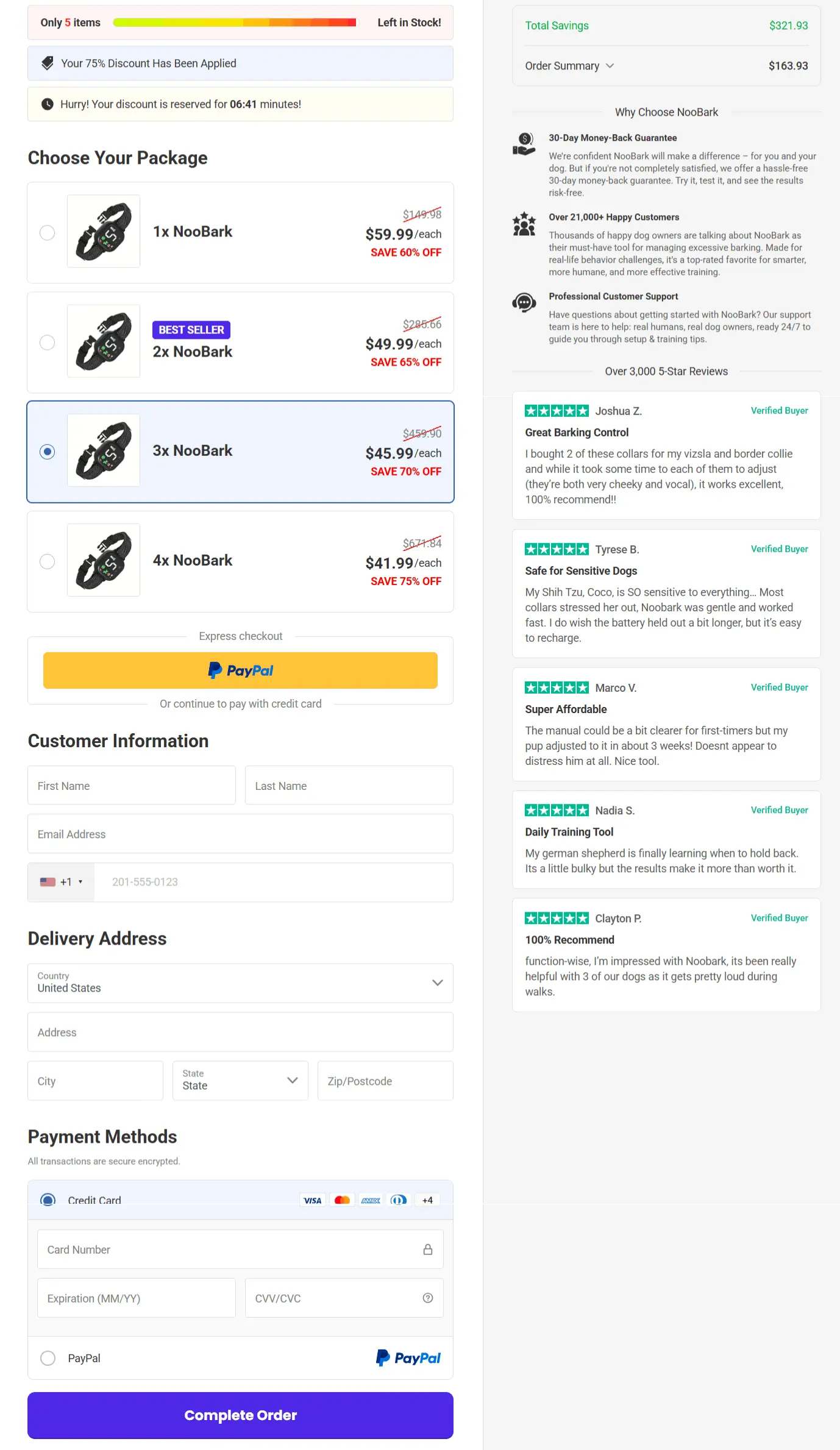 NooBark secure checkout page